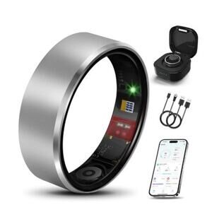 MILAVAN RING 2.0 Smart Ring – Silver Size 6 Wellness Wearable + Charger + Manual